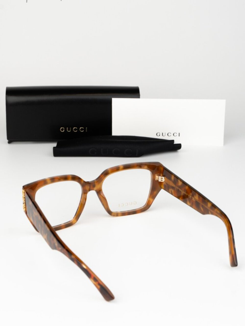 Gucci Women Eyeglasses Havana Demo Square GG2042O 004 NEW AUTHENTIC - Picture 7 of 7